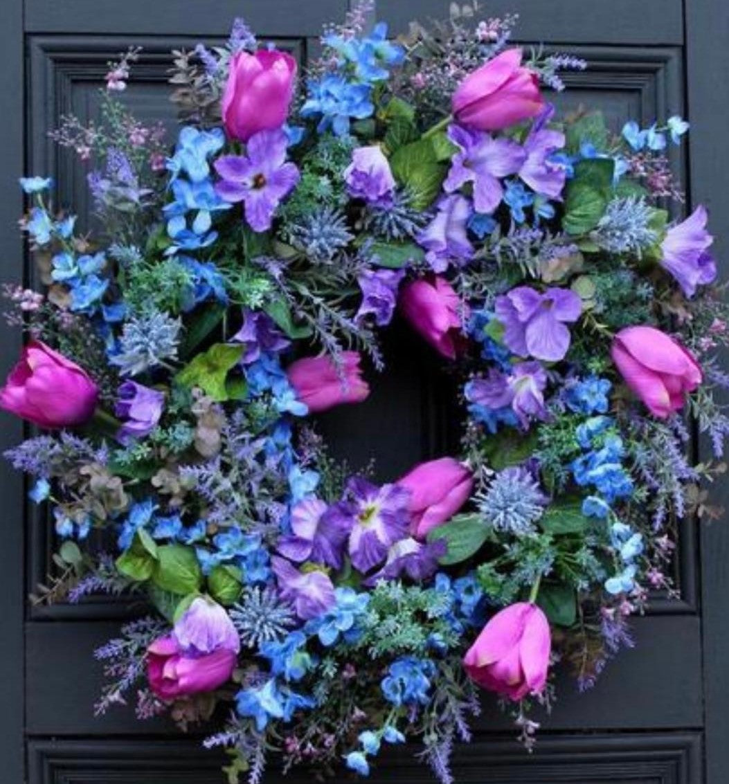 Spring Purple Tulip Wreath