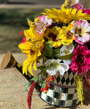 Load image into Gallery viewer, Mackenzie Childs inspired watering can floral arrangement
